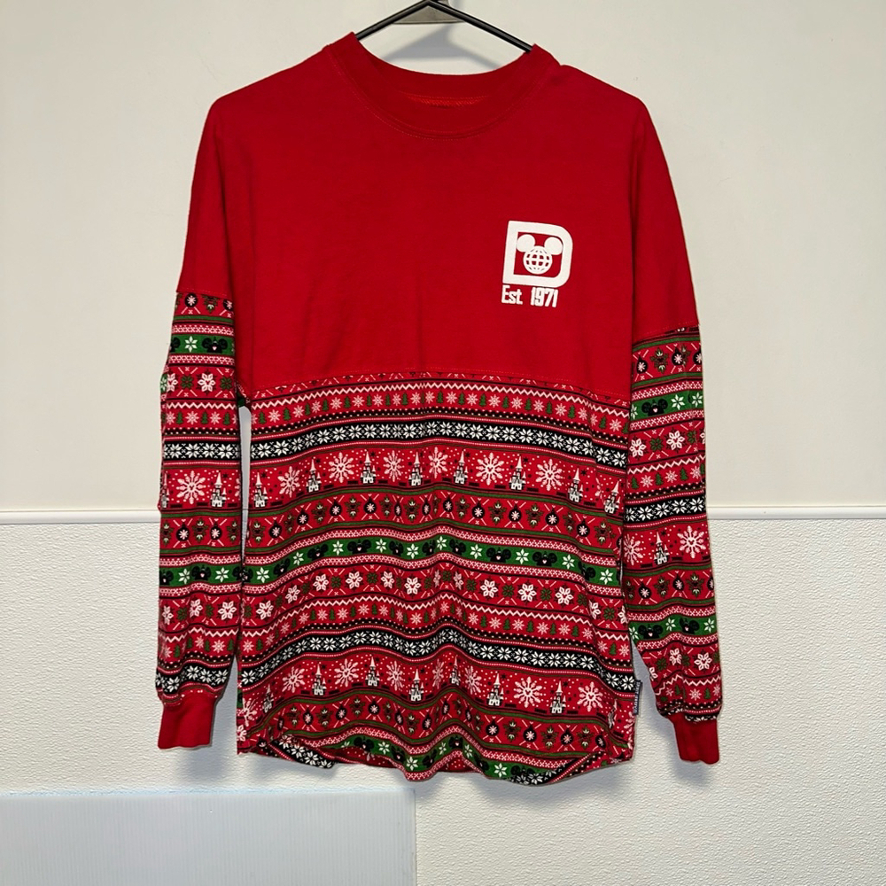Walt Disney Parks Spirit Jersey Rare XS Authentic Red Christmas 2018 Women’s - Picture 14 of 16